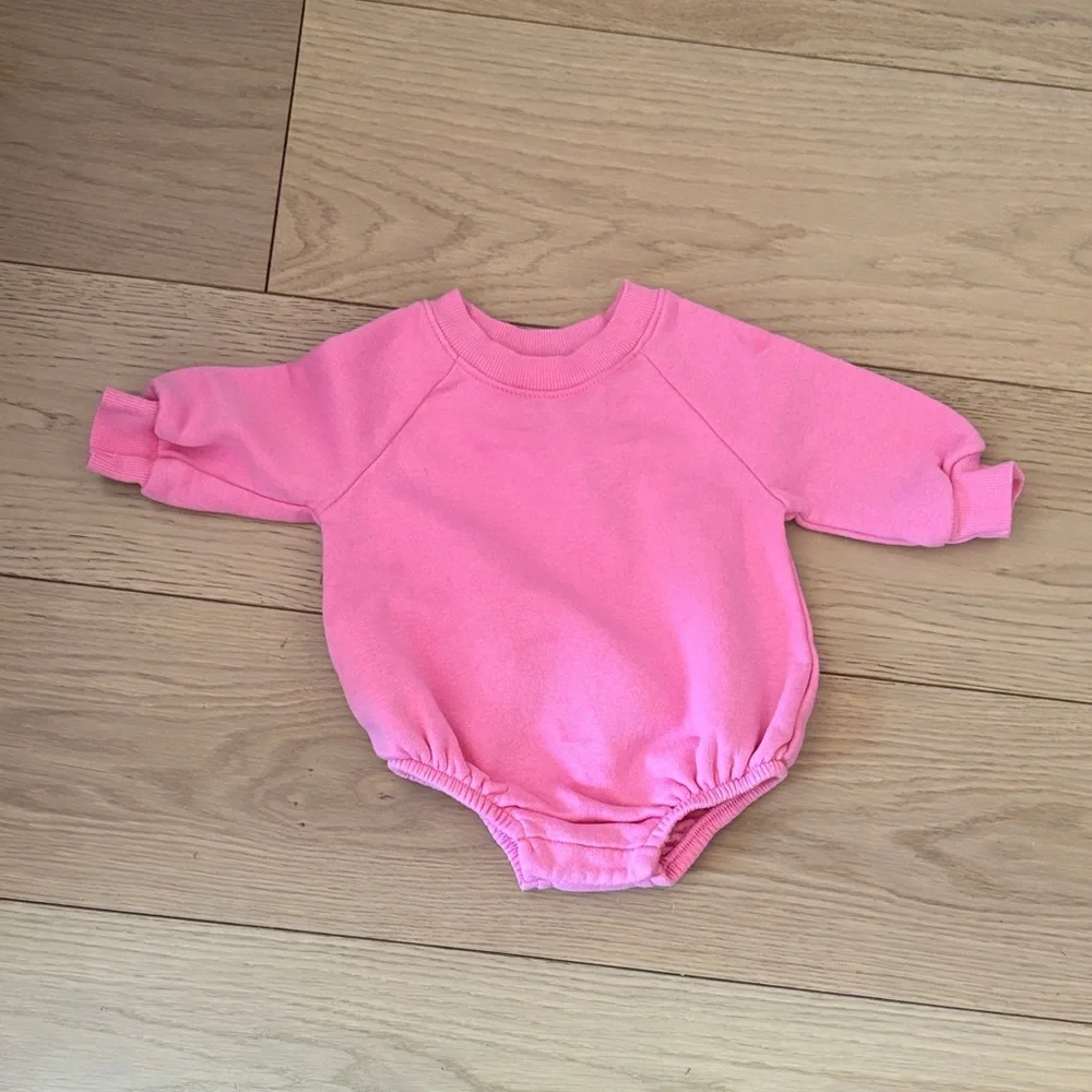 Old Navy hot pink onesie sweatshirt - size 0-3 months
